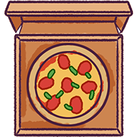 Pizza in the box icon